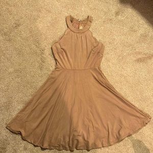 Faux Suede Tan Dress